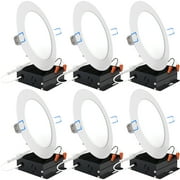 Sunco Lighting 6 Inch LED Recessed Lighting Slim, Ceiling Lights, Dimmable, Retrofit Canless with Junction Box, 4000K Cool White, 14W=100W, 850 LM, Wafer Thin IC Rated - ETL & Energy Star 6 Pack