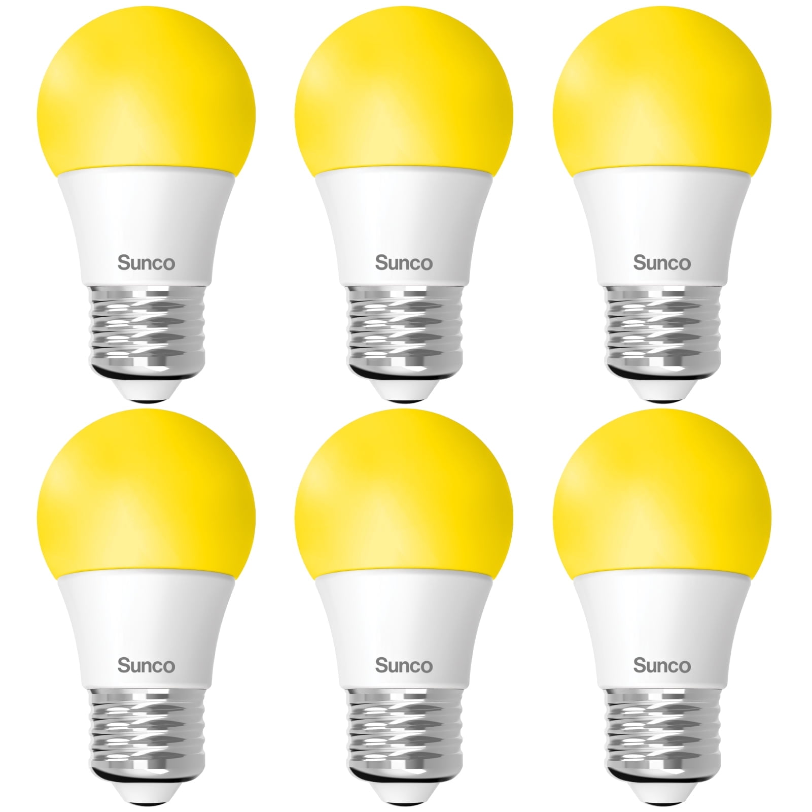 SUNCO LIGHTING Sunco LED Bug Light Bulbs Outdoor A15 Yellow Bug Repellent Porch Light 8W Dimmable 2000K Amber Glow, E26 Medium Base, Instant On, Flicker Free, UL Listed 6 Pack