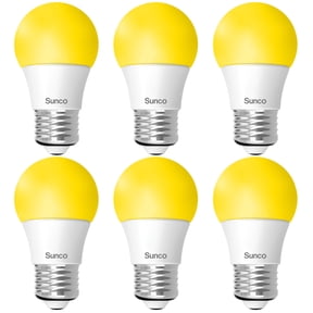 Sunco LED Bug Light Bulbs Outdoor A15 Yellow Bug Repellent Porch Light 8W Dimmable 2000K Amber Glow, E26 Medium Base, Instant On, Flicker Free, UL Listed 6 Pack