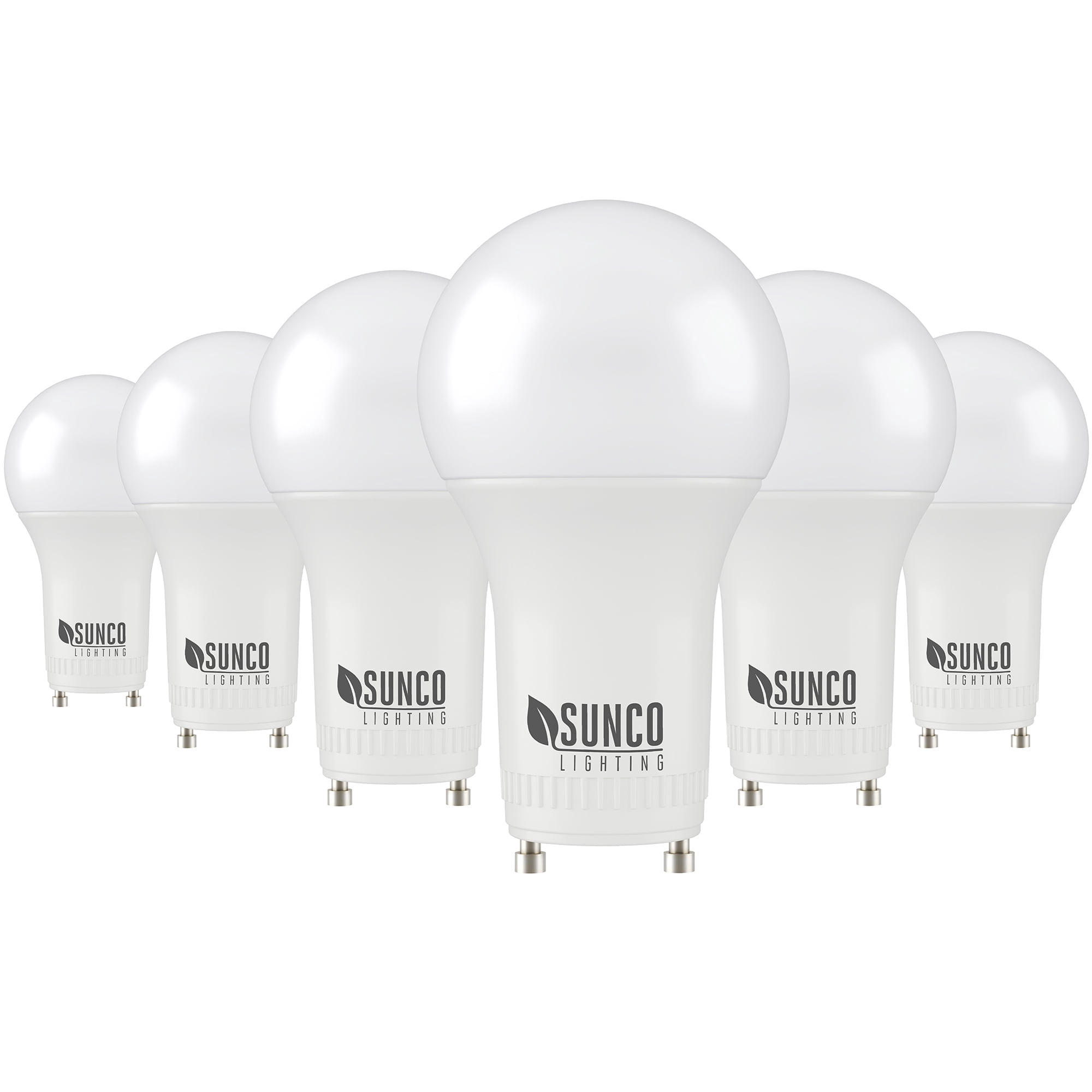 Sunco 6 Pack A19 LED Bulb, 9W=60W CFL Replacement, 2700K Daylight, 800 LM, Dimmable, Twist and Lock GU24 Pin Base, Indoor Light - UL