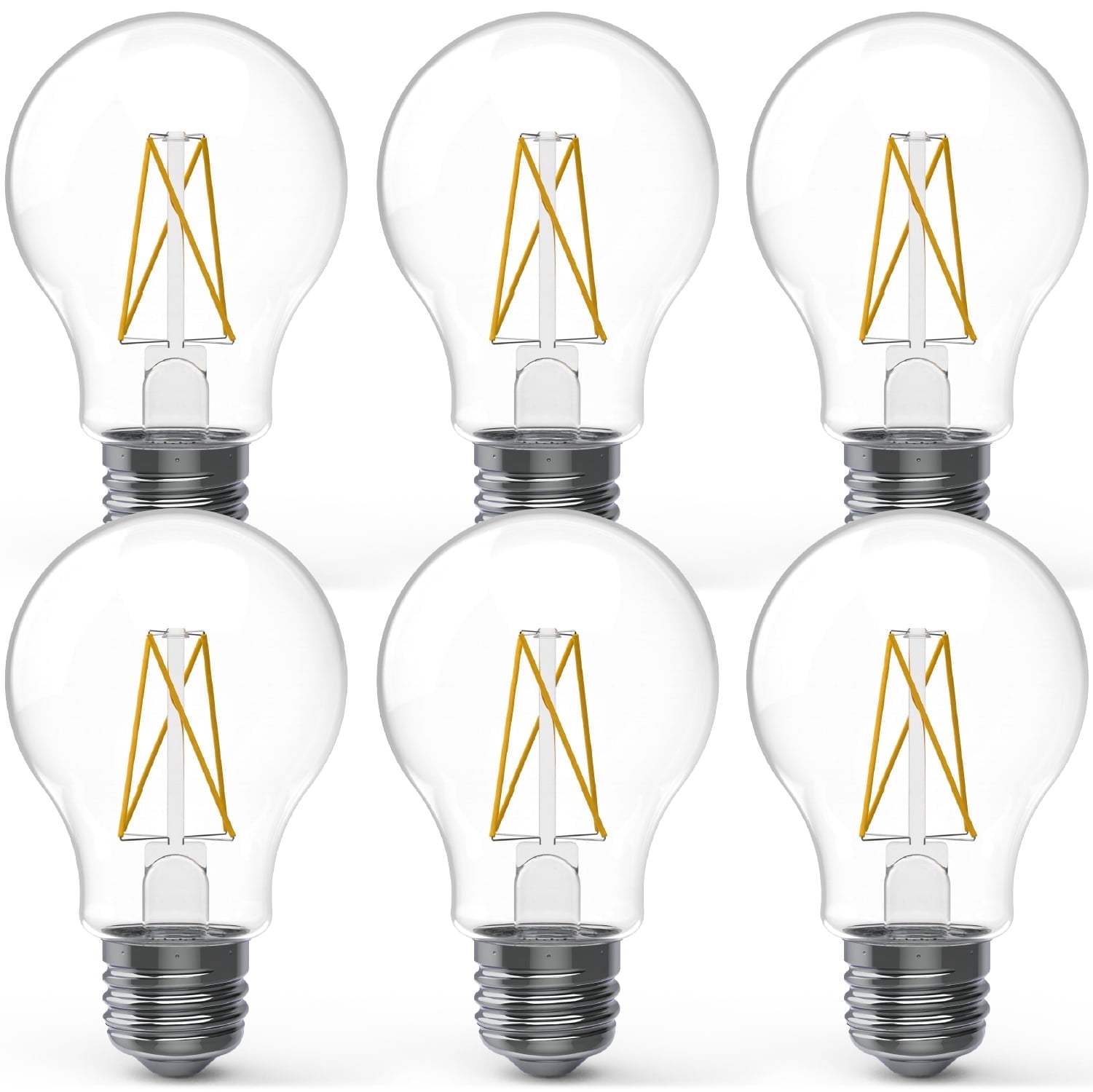 Sunco 6 Pack 9W=60W A19 Dusk to Dawn Outdoor LED Light Bulbs, CRI90 3000K Warm White, 850 Lumens, E26 Medium Base, Photocell Sensor Ambient Decorative Edison Vintage Bulbs, Brigh
