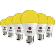 SUNCO LIGHTING Sunco 6 Pack A19 LED Bulb,Yellow Bug Light, 9W, Auto On/Off, Dusk to Dawn Photocell Sensor, Bug Repellent/Bug Free, 2000K Amber Glow, Damp Location Patio, Deck, Backyard, Porch