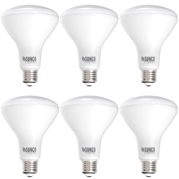 Sunco Lighting 6 Pack BR30 LED Bulb, 11W=65W, 6000K Daylight Deluxe, 850 LM, E26 Base, Dimmable, Indoor Flood Light for 5" or 6" Cans - UL