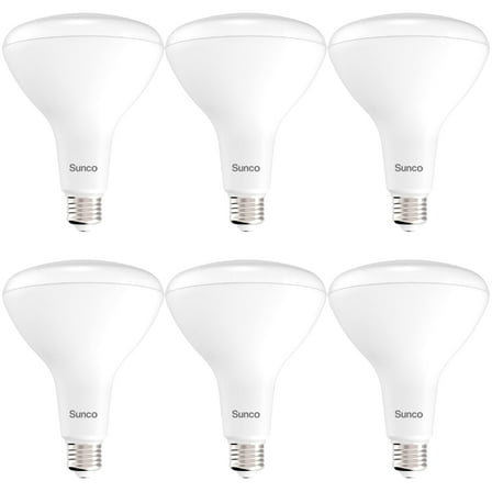 Sunco 6 Pack BR40 LED Light Bulbs, Indoor Flood Lights, Recessed Can Light Bulb, 1400 LM, 17W (100W Equivalent), 2700K Soft White, Dimmable, E26 Base, For Home, Bedroom, Kitchen UL