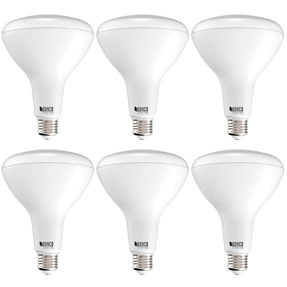 Sunco 6 Pack BR40 LED Light Bulbs, Indoor Flood Lights, Recessed Can Light Bulb, 1400 LM, 17W (100W Equivalent), 6000K Daylight Deluxe, Dimmable, E26 Base, for Home, Bedroom, Kitchen UL