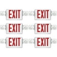 thumbnail image 1 of Sunco 6 Pack Red Exit Signs With Emergency Lights, Two Adjustable Square LED Lights, 94V-0 Fire Resistant, Backup Battery, 120-277V, Wall Or Ceiling Mount, Commercial Grade Double Sided UL, 1 of 7