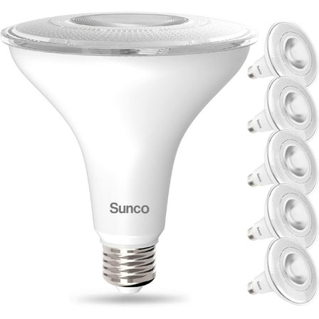 Sunco 6 Pack Outdoor Flood Light Bulb LED PAR38, Exterior Spotlight Bulbs, Weatherproof, 1050 LM, 13W (100W Equivalent), 3000K Warm White, Wet Rated, Dimmable, E26 Base UL