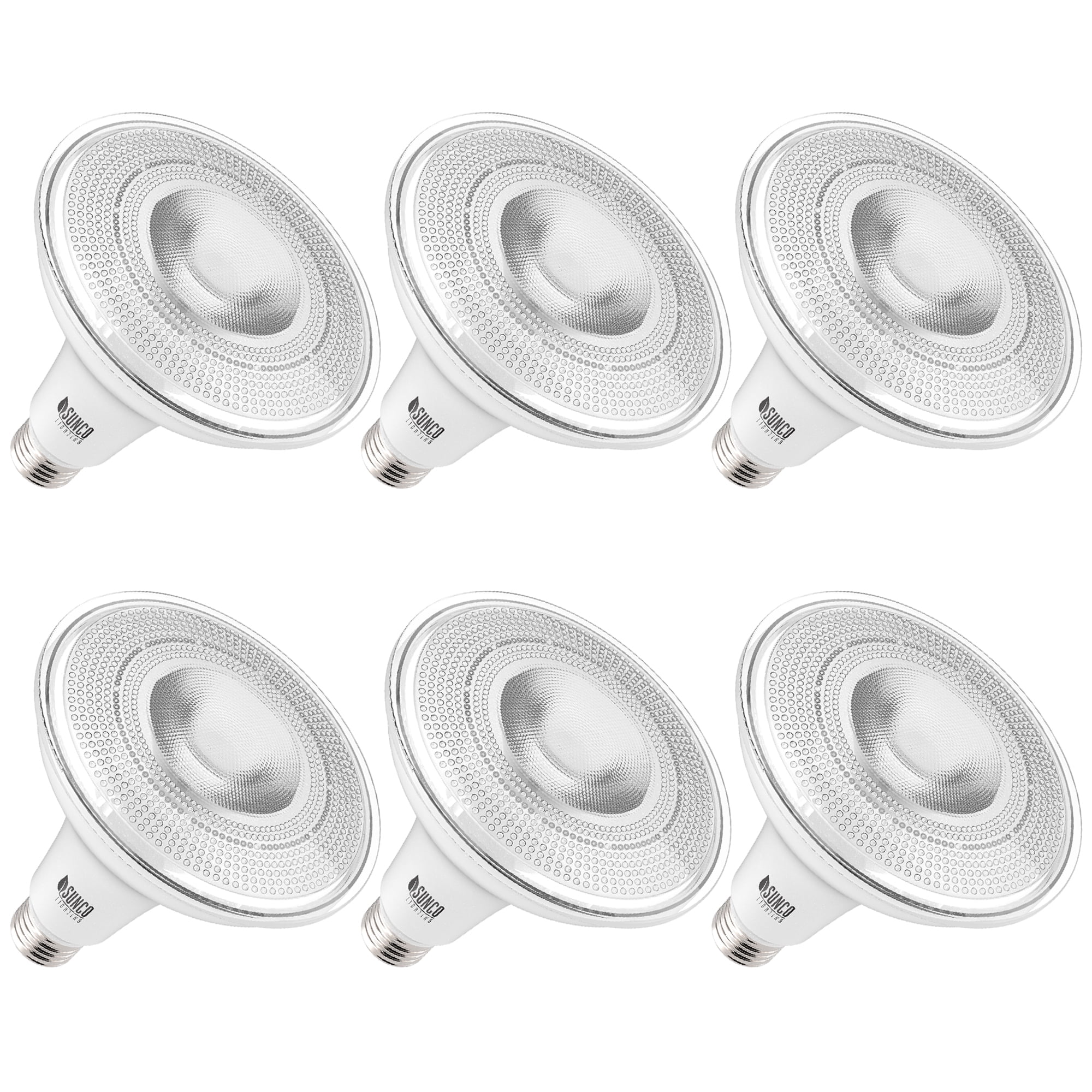Sunco Lighting 6 Pack PAR38 LED Bulb 13W=100W, 4000k Cool White, 1050 LM, Dimmable Flood Light, Indoor/Outdoor, Accent, Highlight - UL & Energy Star Listed