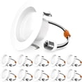 thumbnail image 1 of Sunco 10 Pack 4 Inch LED Recessed Lights, Retrofit Can Light for Ceiling, Baffle Trim, 660 LM, 11W (60W Equivalent), 5000K Daylight, Dimmable, Damp Rated ETL, 1 of 8