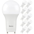 thumbnail image 1 of Sunco 10 Pack GU24 LED Light Bulbs 2 Prong A19, CRI91 2700K White, 9W Equivalent 60W, CFL Replacement 800 Lumens, Bright Dimmable, Twist & Lock GU24 Pin Base with Two Prongs Instant On UL, 1 of 7