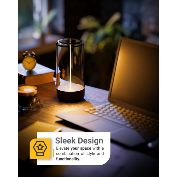 Sunco Magnetic Filament Light Rechargeable Table Lamps Minimalist Flexible LED Camping Lamp Dimmable Cordless 1W 55 LM 2700K Soft White 3-Step Dimming 10%- USB-C Rechargeable 2 Pack