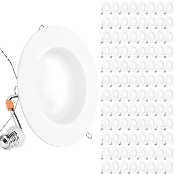 Sunco Retrofit LED Recessed Lighting 6 Inch, 3000K Warm White, Dimmable Can Lights, Smooth Trim, 13W = 75W, 965LM, Damp Rated - UL Certified - 96 Pack