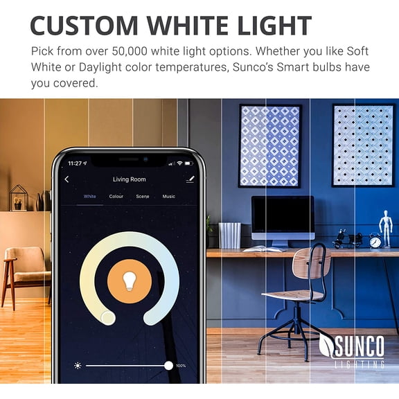 Sunco Smart Globe Bulbs G25 LED, Alexa Compatible LED Decorative Round Vanity Bulbs, 5W, Color Changing RGBCW, Dimmable WiFi Vanity Smart Bulbs for Amazon Alexa, Google Assistant, 4 Pack.