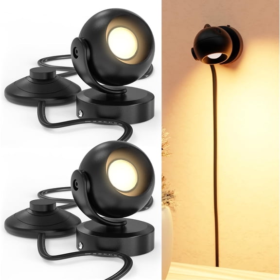 Sunco Spot Lights Indoor, LED Uplighting Ceiling Spotlight Fixtures, Plant Light Dcor, 300 LM, 3W, Selectable CCT 2700K/4000K/5000K, 50000 Lifetime Hours, with Step Switch ETL 2 Pack