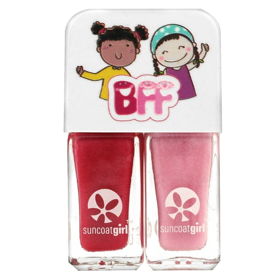 SuncoatGirl Sweeties Nail Polish Duo Set, Hot Pink & Soft Glitter Pink, 2 Piece Set