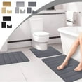 thumbnail image 1 of Suncoda 3 Pcs Bathroom Rugs, Soft Memory Foam Bath Mat Set - Non Slip Absorbent Thick Bath Matt, Rubber Back Shower Rug Toilet Mats Bath Mats for Bathroom Floor Toilet Door Mat Washable, 1 of 9
