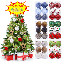 Suncoda 6Pcs Christmas Balls Ornaments, Christmas Shatterproof Ball with Strings - Fabric-Wrapped Foam Christmas Decorations for Xmas Tree, Holiday, Wedding, Party, 8CM Large (Free Pendant)