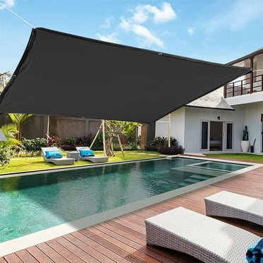 Suncoda 78.74' x 78.74' Black Rectangle Sun Shade Canopy, 95% Sunshine Protection