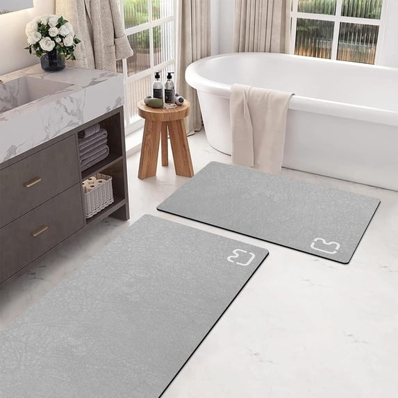 Suncoda Bathroom Rugs, Soft Memory Foam Bath Mat - Non Slip Absorbent Thick Bath Matt, Rubber Back Shower Rug, Toilet Mats Bath, Mats for Bathroom Floor Toilet, Door Mat Washable
