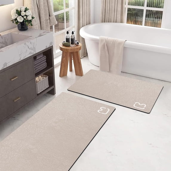 Suncoda Bathroom Rugs, Soft Memory Foam Bath Mat - Non Slip Absorbent Thick Bath Matt, Rubber Back Shower Rug, Toilet Mats Bath, Mats for Bathroom Floor Toilet, Door Mat Washable