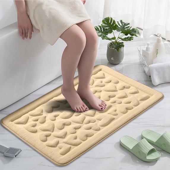 Suncoda Bathroom Rugs, Soft Memory Foam Bath Mat - Non Slip Absorbent Thick Bath Matt, Rubber Back Shower Rug, Toilet Mats Bath, Mats for Bathroom Floor Toilet, Door Mat Washable