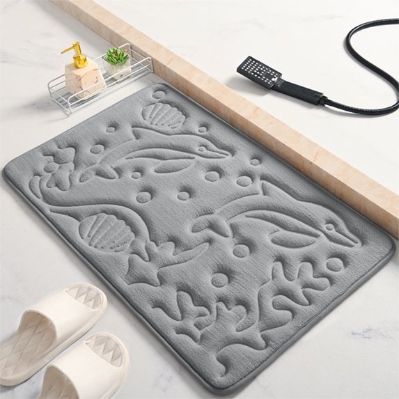 Suncoda Bathroom Rugs, Soft Memory Foam Bath Mat - Non Slip Absorbent Thick Bath Matt, Rubber Back Shower Rug, Toilet Mats Bath, Mats for Bathroom Floor Toilet, Door Mat Washable