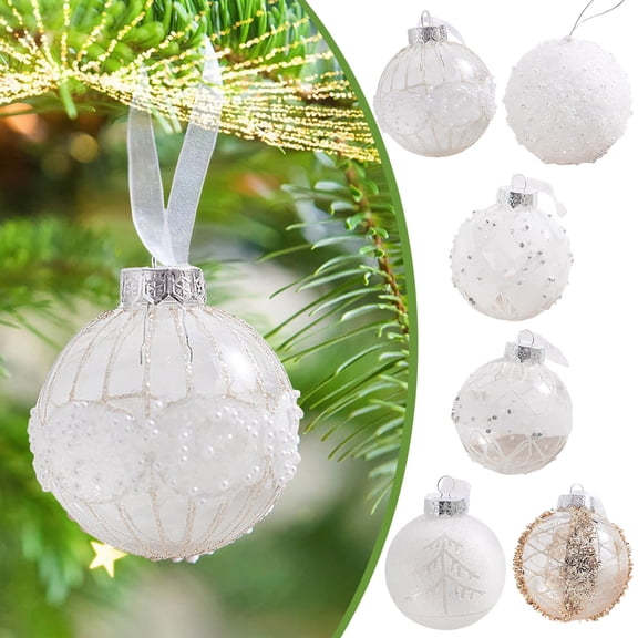 Suncoda Christmas Balls Ornaments, 8cm Christmas Globle Pendant DIY Christmas Scene Decoration Christmas Tree Hanging Globle Ornament Decoration