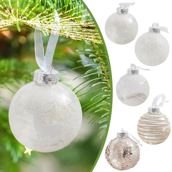 Suncoda Christmas Balls Ornaments, 8cm Christmas Globle Pendant DIY Christmas Scene Decoration Christmas Tree Hanging Globle Ornament Decoration
