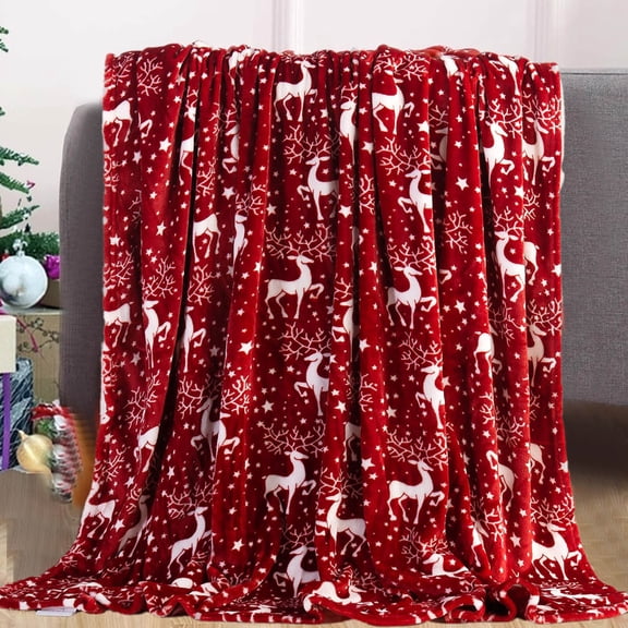 Suncoda Christmas Blanket, Fuzzy Cozy, Soft Warm, Flannel Christmas Throw Blankets for Couch, Microfiber Lightweight, Machines Washable, Breathable for Bedroom, Holiday Home Decor