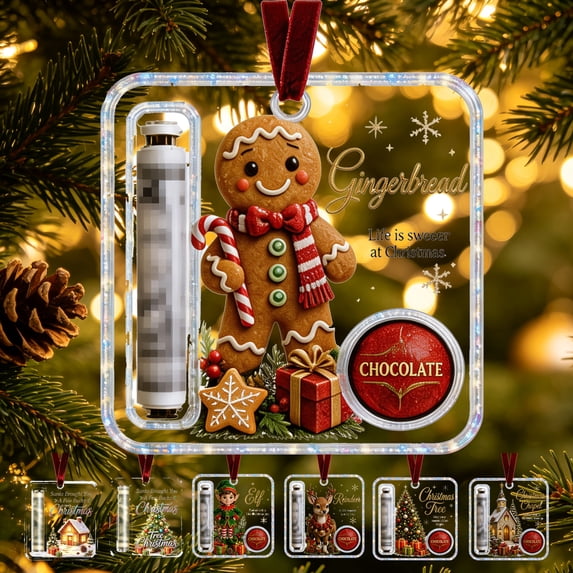 Suncoda Christmas Cash Gift Ornament, Clear Acrylic Money Holders for Cash, Hanging Christmas Tree Decoration with Ribbon for Holiday Keepsake