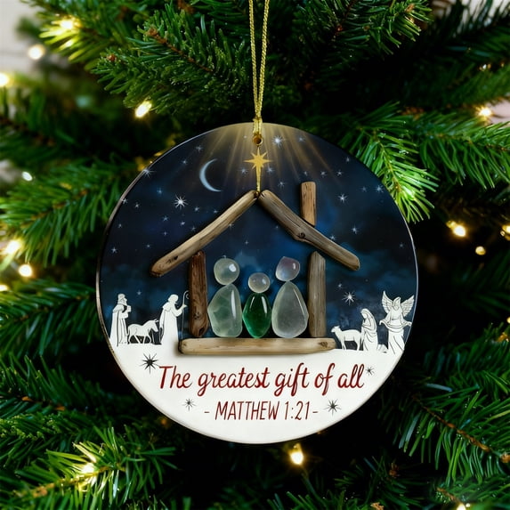 Suncoda Christmas Decorations, Xmas Nativity Scene Ornaments 2026 Christmas Tree Decorations, Xmas Decor Holy Family Ornament for Holiday Party Home