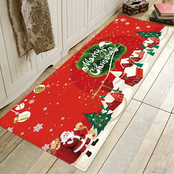 Suncoda Christmas Door Mat Outdoor Christmas Rugs Merry Christmas Welcome Doormats Indoor Home Carpets Decor 40x120CM Christmas Outdoor Mat Thanksgiving Decorations On Clearance