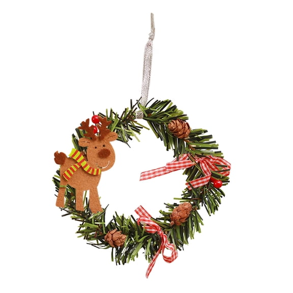 Suncoda Christmas Garland Christmas Wreaths For Front Door Santa Claus Small Circle Wreath Pendants Children's Christmas Gifts Wreath Christmas Tree Pendants Christmas Decorations Clearance
