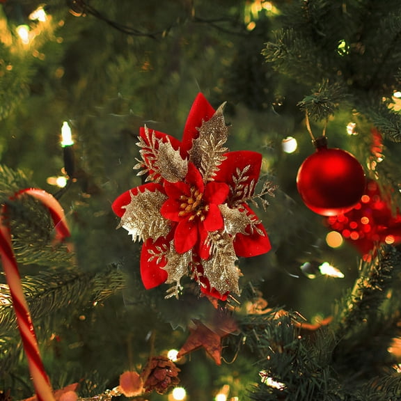 Suncoda Christmas Garlands Christmas Wreaths For Front Door Christmas Ornaments Golden Rattan Garland Decoration Flower Christmas Flower Decoration DIY Christmas Tree Supplies