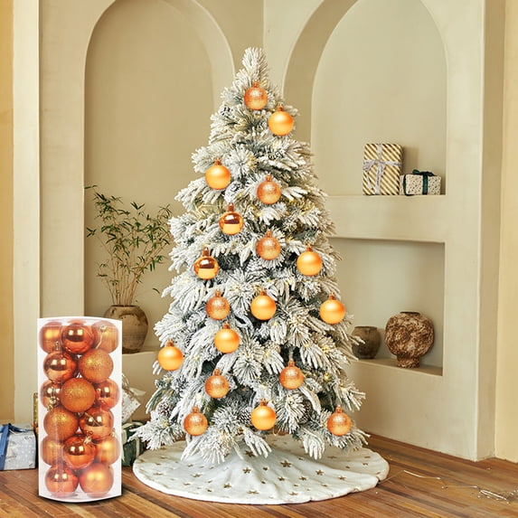Suncoda Christmas Ornaments, 24Pcs Christmas Balls Ornaments with Strings, Christmas Shatterproof Ball - Christmas Decorations for Xmas Tree, Holiday, Wedding, Party, Christmas Gifts