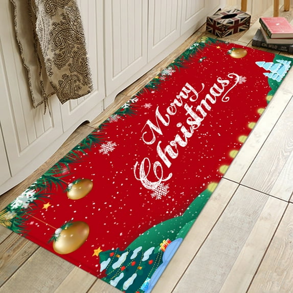 Suncoda Christmas Rugs Christmas Door Mat Outdoor Merry Christmas Welcome Doormats Indoor Home Carpets Decor 40x120CM Christmas Mats Thanksgiving Decorations On Clearance
