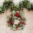 thumbnail image 1 of Suncoda Christmas Wreath, Christmas Artificial Red Fruit Decoration Wreath Simulated Leaves Christmas Wreath Home Party Decoration Supplies, Christmas Ornament, 1 of 9