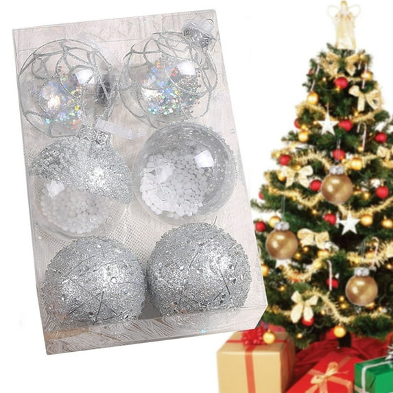 Suncoda 6Pcs Christmas Balls Ornaments, Christmas Shatterproof Balls Xmas Tree Hanging Balls, Christmas Tree Decorations for Holiday Party, Christmas Gifts
