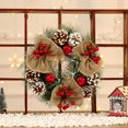 thumbnail image 1 of Suncoda Christmas Wreath, Christmas Decorative Ball Hanging Upside Down Display Window Scene Decoration Bowknot Rattan Door Hanging Tree Pendant, Christmas Ornament, 1 of 5