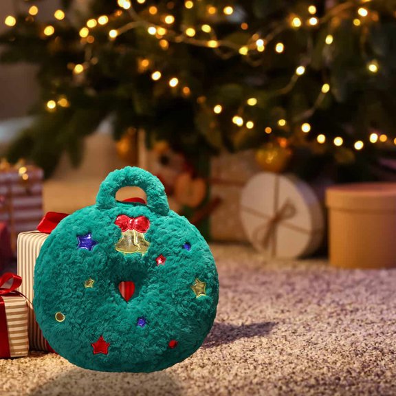 Suncoda Christmas Wreath, Christmas Gift Christmas Tree Plush Pillow Donut Santa Claus Reindeer Doll Holiday Decoration Doll Super Cute Holiday Decoration, Christmas Ornament