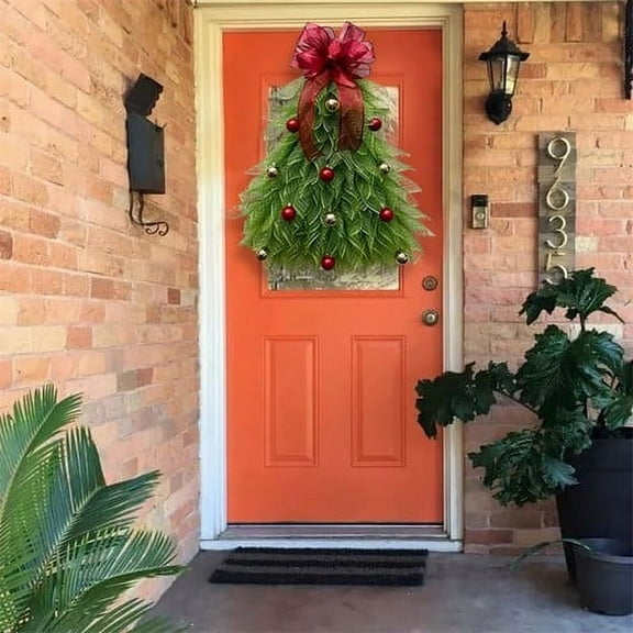 Suncoda Christmas Wreath, Handmades Christmas Tree Wreath Front Door Christmas Wreath Christmas Decorations, Christmas Ornament