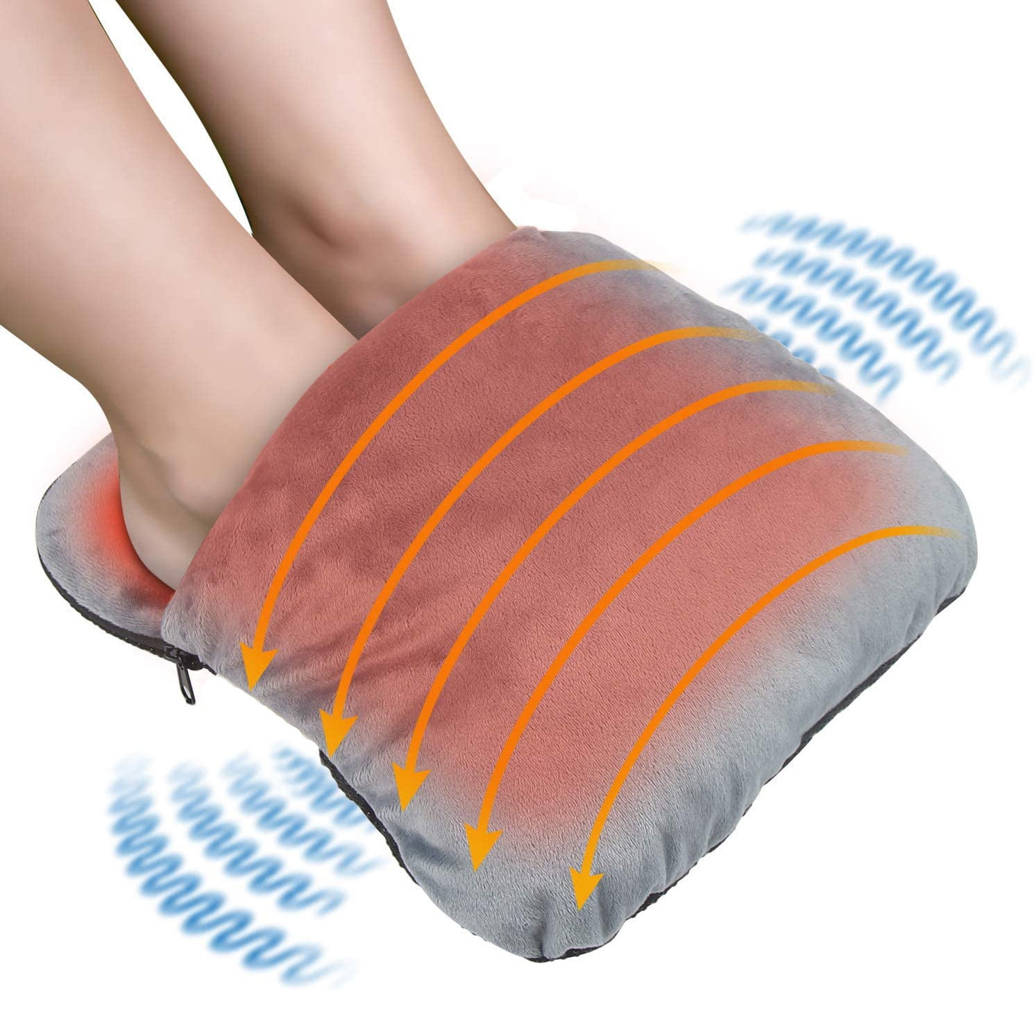 Suncoda Electric Blanket Heated Wearable Blanket USB Removable And Washable Foot Warmer Shock Massage Foot Pad Foot Massager Heating Shoes 3 Gear Flannel Shoes Heated Blanket Twin