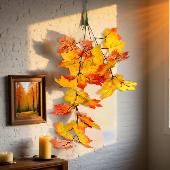Suncoda Fall Decor Fall Garland, Fall Maple Leaf Hanging Vine Garland Artificial Autumn Foliage Thanksgiving Decor for Home Wedding Party Christmas