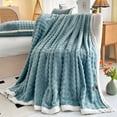 thumbnail image 1 of Suncoda Fleece Throw Blanket for Couch - Soft & Warm Fluffy Cream Blanket, Decorative and Giftable Striped Blankets for Women, Men, 39" x 28", 1 of 6