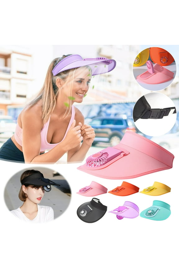 Hat with Fan, Summer Sun Visor Hat USB Charging Big Eaves Outdoor Summer with Fan Hat Men and Women Sun Hat Parent-Child Sun Hat