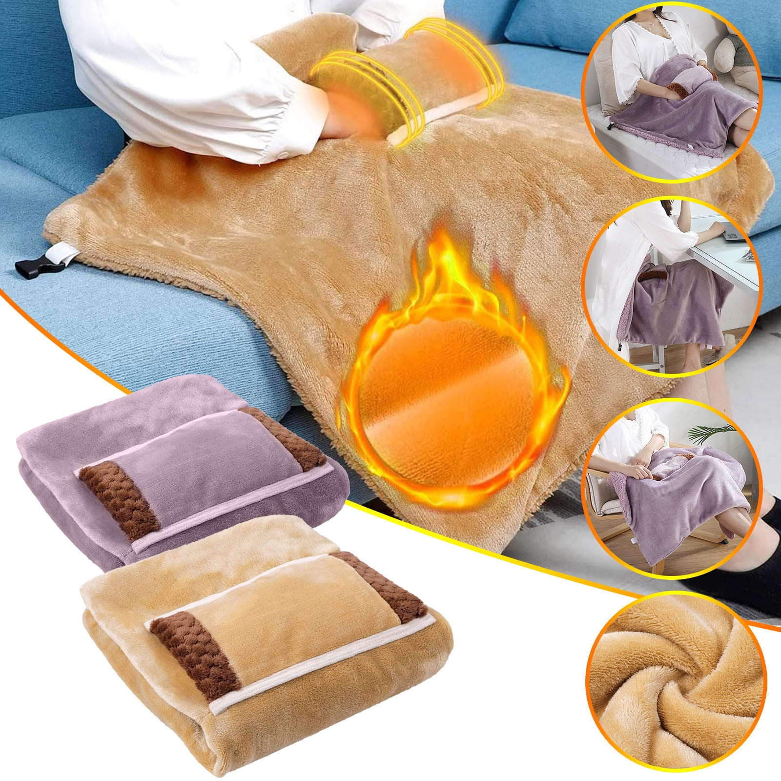 Suncoda Heated Blanket, 5v Low-voltage Electric Blanket Cozy Soft Winter Throw Blanket, Usb Heating Blanket Electric Heated Soft Heated Blanket