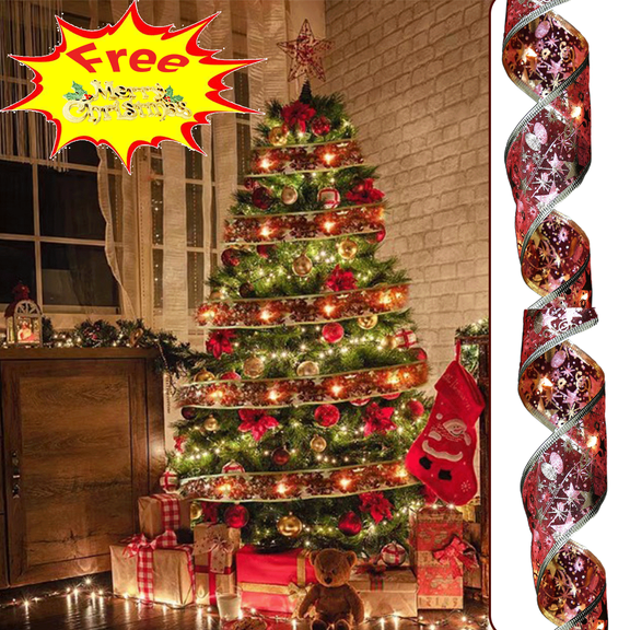 Suncoda Led Christmas Lights, Christmas Tree Decorations - 10 FT 30 Pcs LED Ribbon String Lights, Colorful LED Lights Ornaments for Xmas Holiday Wedding Party, Christmas Decorations (Free Pendant)
