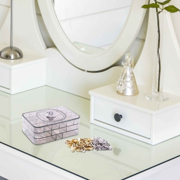 Suncoda Ornament Storage Box, About Jewelry Box Jewelry Multi-layer Compartment Storage Box Earrings, Earrings, Necklaces, Bracelets, Rings Storage And Finishing Box