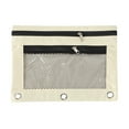 thumbnail image 1 of Suncoda Pencil Pouch for 3 Ring Binder, Portable Large Capacity Pencil Case with Zipper and Reinforced Grommets, Beige, 1 of 2
