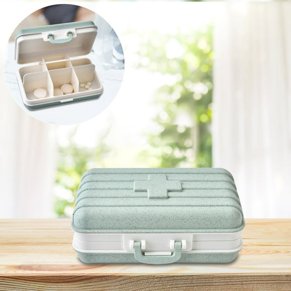 Suncoda Pill Organizer Daily Pill Organizer Drug Storage Box Storage Manager Container Box Portable Pill Box